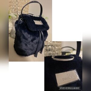 Swarovski Navy Faux Fur Mini Bag